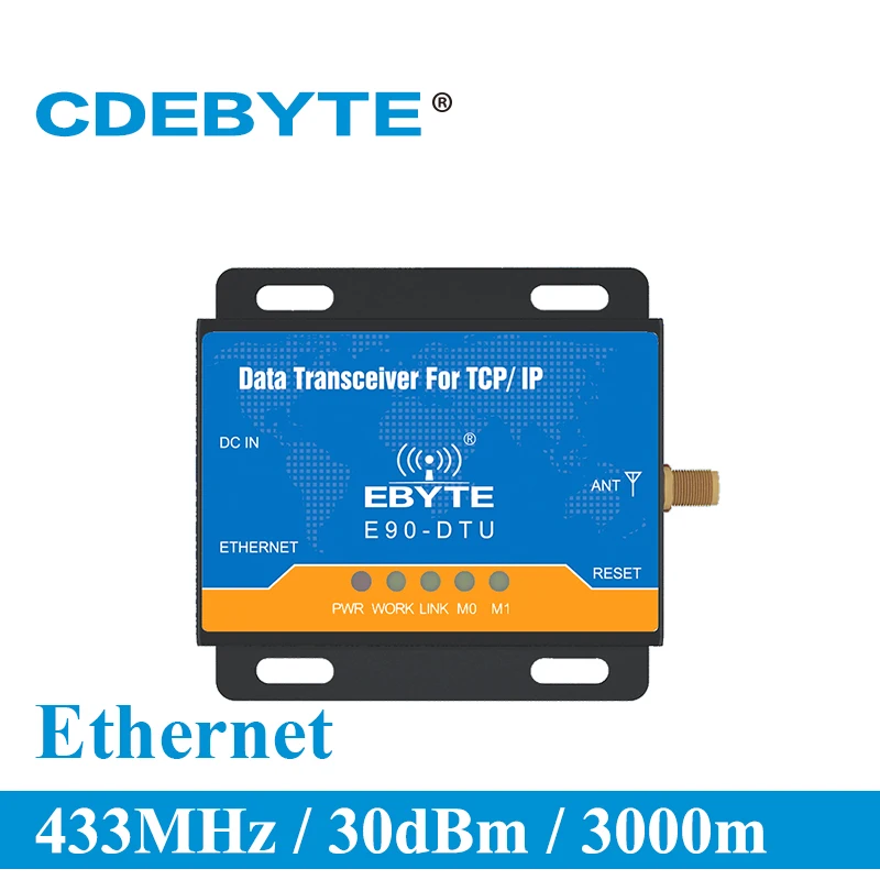 

E90-DTU-433C30E Ethernet Modbus Long Range 433MHz 1W IoT uhf 3km Wireless Transceiver rf Module 433 MHz Transmitter Receiver