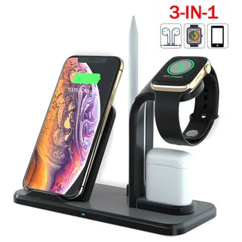 

3 In 1 Wireless Charger Stand Charging Dock Station for iPhone AirPods Apple Watch ND998