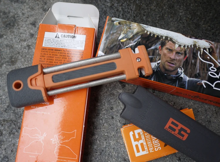 Outdoor multi purpose field knife sharpener with multi purpose knife