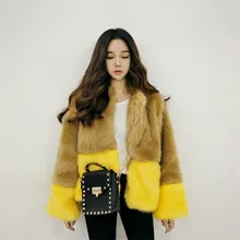 Новое зимнее женское теплое меховое пальто корейский стиль Шубы из искусственного лисьего меха Брендовое женское милое пальто из искусственного меха S0081