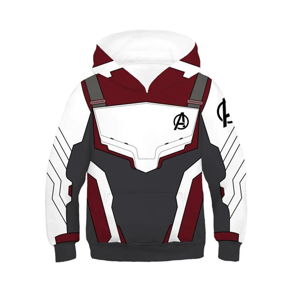 Kids Avengers Endgame 2019 Quantum Realm Hoodie Cosplay Costume Boys Captain Marvel Sweatshirt Endgame Advanced Tech Hoodies