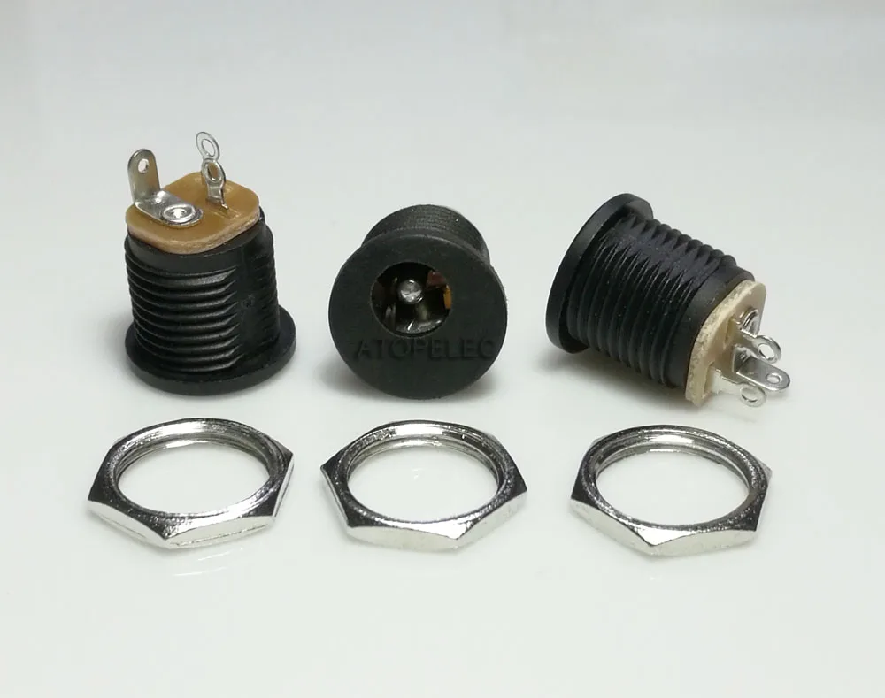 

10pcs 5.5mm x 2.5mm 12V 3A DC Power Female Socket Jack with Nut Panel Mount