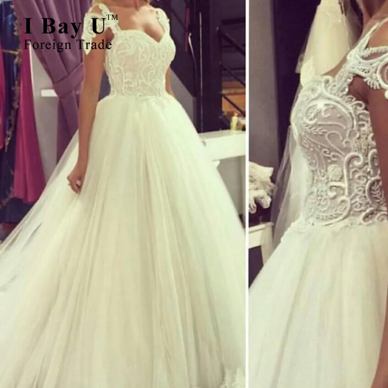 

I Bay U Ivory Embroidery Applique Ball Gown Wedding Dress Abiti Da Sposa Off White Simple Lace Wedding Dress Robe De Mariee