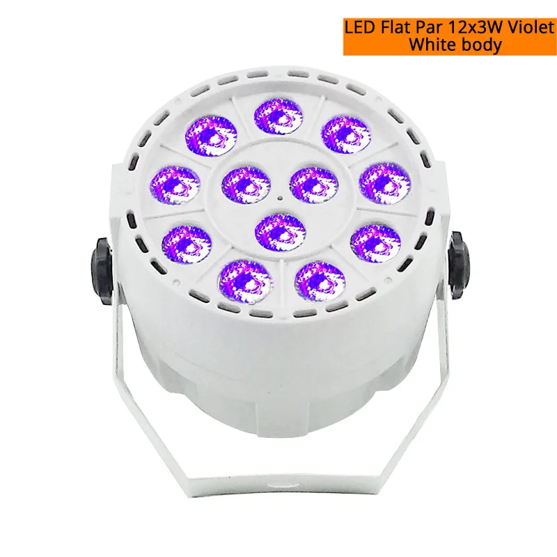 SHEHDS Мини светодиодный плоский Par 12x3 Вт RGBW 4 цвета мыть светильник ing для DJ вечерние Дискотека 8 каналов DMX 512 Master/сохранить сценический светильник - Цвет: LED12x3W VioletWhite