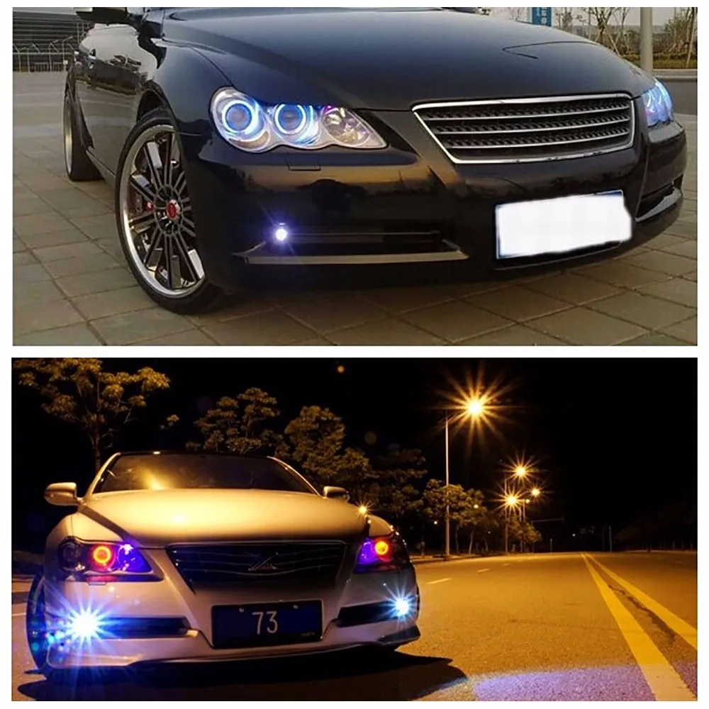 Leadtops супер яркий автомобиль Алюминий LED Devil Eyes Light+ глаза ангела объектив с линзой DRL Противотуманные огни Водонепроницаемый DC12V de