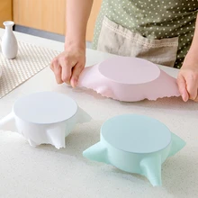 Высококачественные кухонные аксессуары Saran оберточная Крышка для емкостей силиконовая Пластиковая крышка для микроволновой печи холодильника миска для свежей еды уплотнение