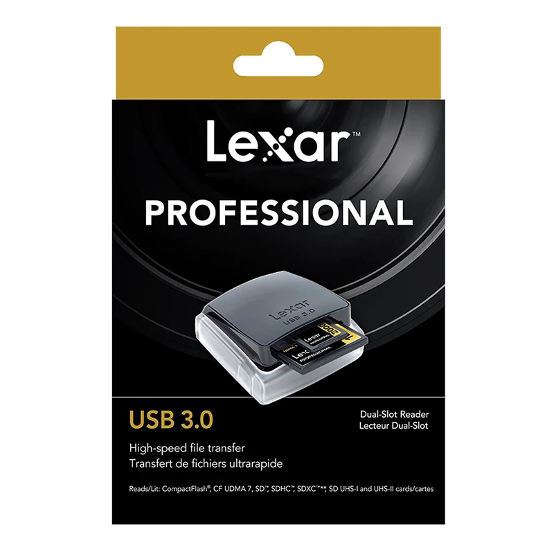 Lector de dos ranuras Lexar Professional 2 en 1 de alta velocidad USB 3,0 para tarjeta Sd/lector de tarjetas de memoria Compact Flash CF - 3