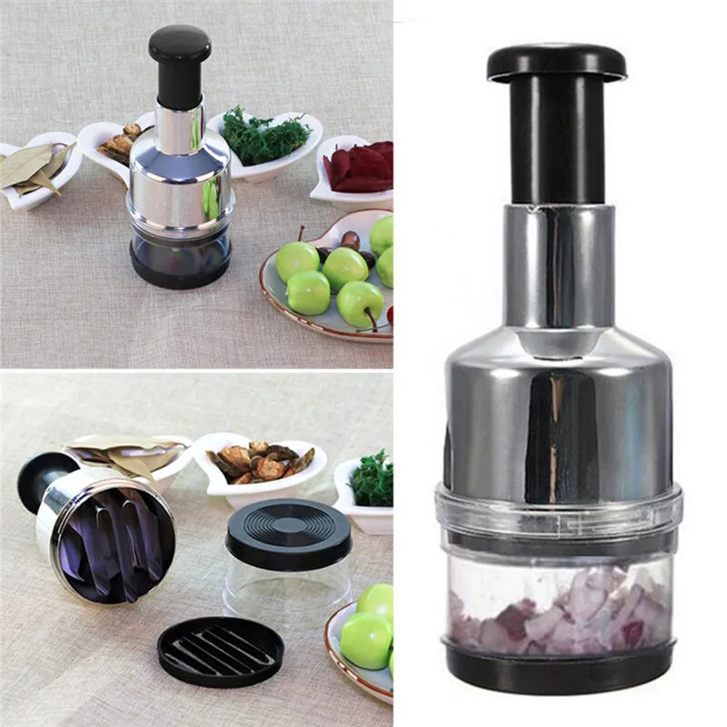 

Kitchen Gadgets Stainless Fruit Salad Vegetable Onion Hand Chopper Kitchen Food Chopper Vegetable Slicer Garlic Potato Cutter