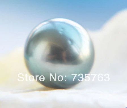 

xiuli 000102 A++ REAL nature 13mm round peacock black Tahitian pearl bead