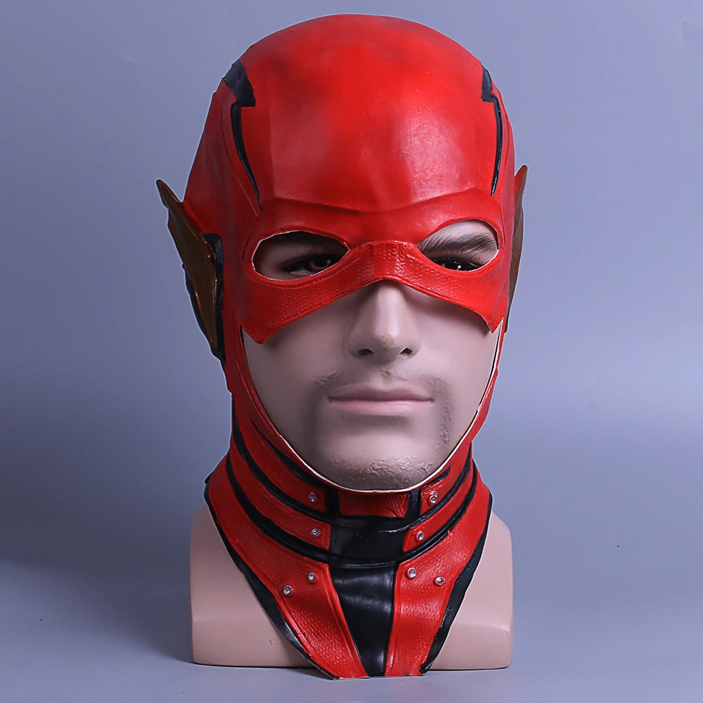 Adlut Mask Justice League The Flash Mask Cosplay Costumes Latex Masks Props Full Face (7)