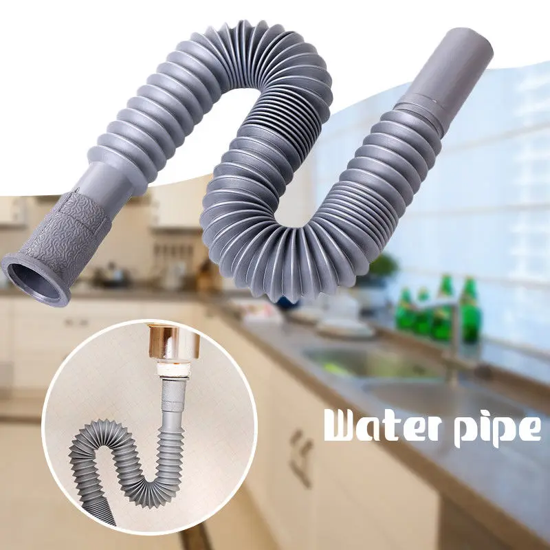 PP+PVC Kunststoff Ablaufschlauch Universal Küche Waschbecken Verlängerung Rohr 
