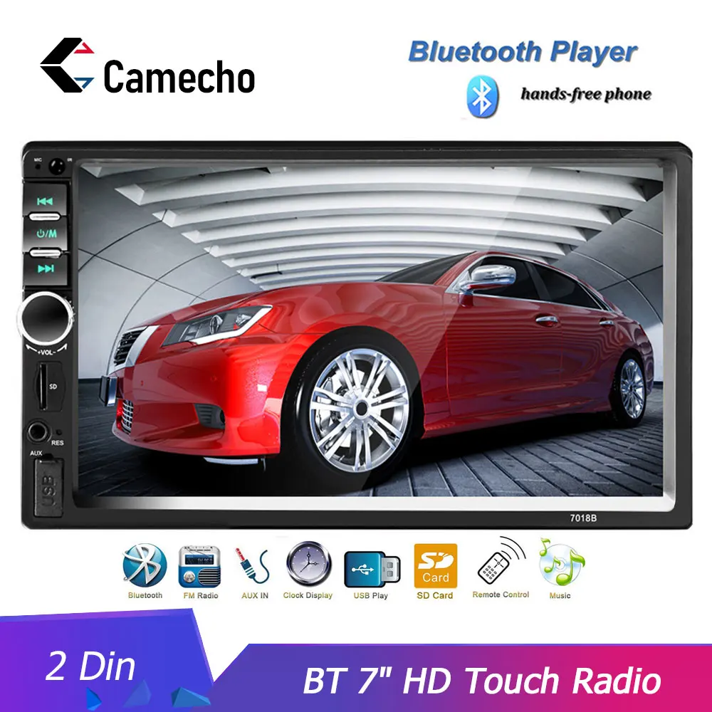 Camecho 2Din Автомагнитола Bluetooth 2din автомобильный мультимедийный плеер 7 &quotHD