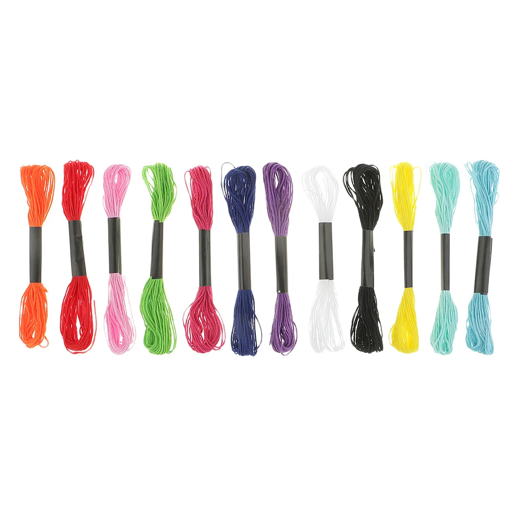 

12 Pieces Colorful Embroidery Cross Stitch Threads for Friendship Bracelets String