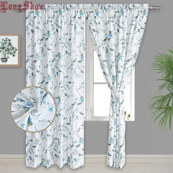 

Modern Jacquard Pastoral Scenic White Sparrows Design Thin Curtains for Living Room Bedroom Curtains Night Curtain