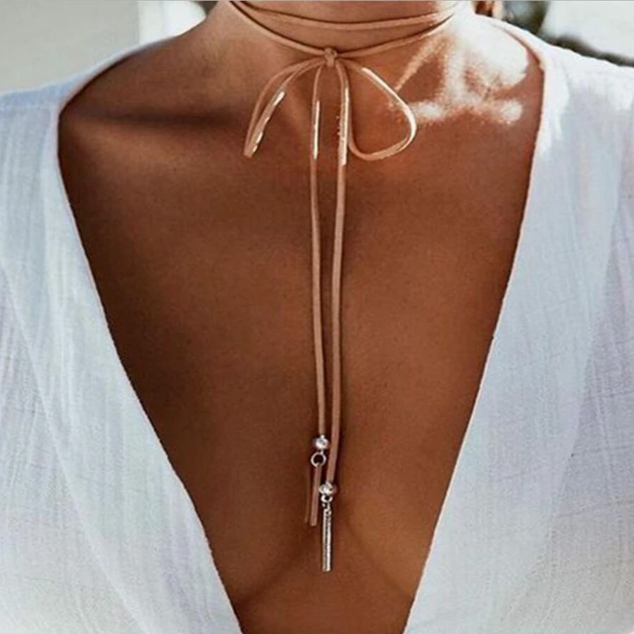 Long-Faux-Suede-Leather-Chain-Necklace-Free-Style-Beads-Pendant-Women-Choker-Necklace-C17-C19_