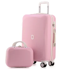 2" 22" 2" 26" чемодан против сумки для девочек розовый фиолетовый милый багаж сумка Женская дорожная сумка детские чемоданы на колесиках