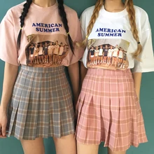 Сексуальная Милая юбка для девочек в консервативном стиле, плиссированная мини-юбка с завышенной талией, короткая юбка цвета розовый и серый