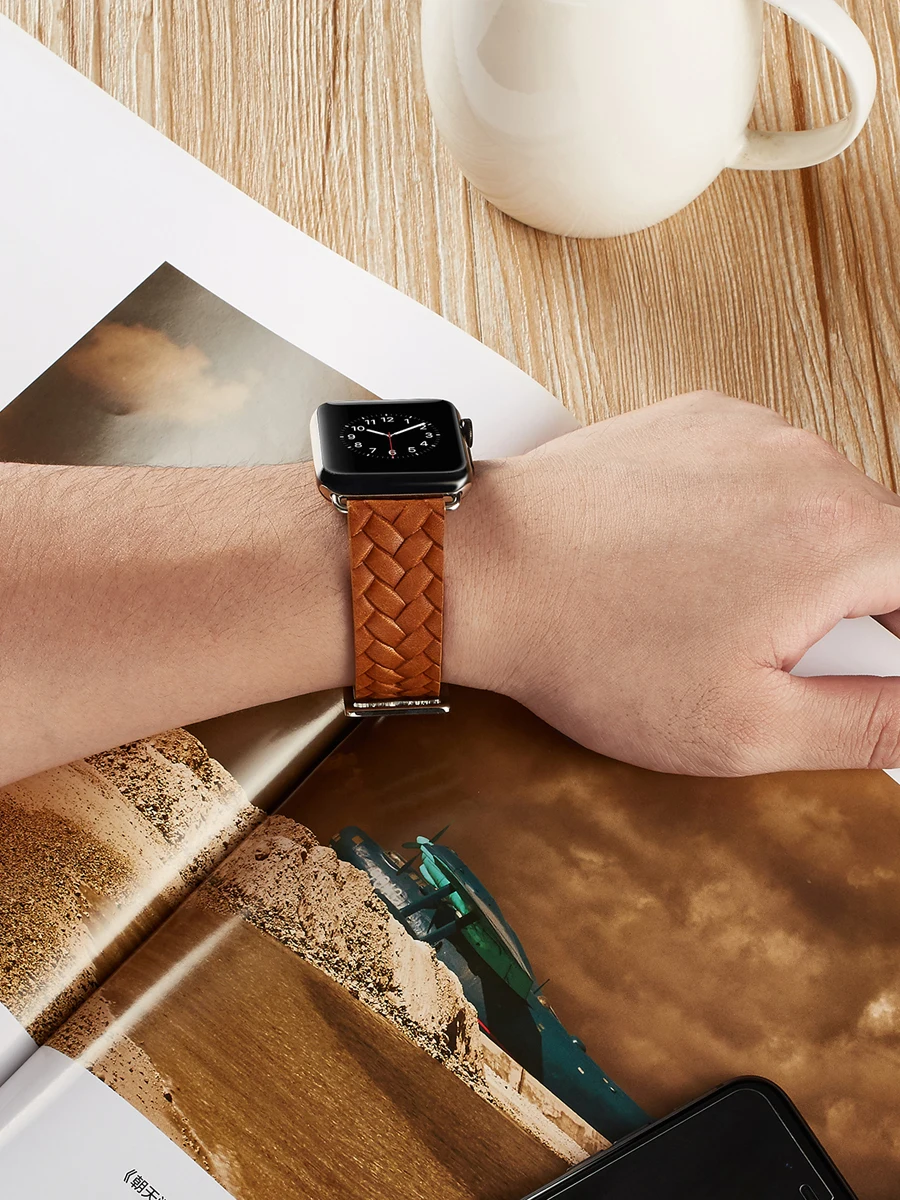 Для Apple Watch iwatch 4 3 2 1 сменный модный кожаный ремешок 38 мм 42 мм 40 мм 44 мм watc Band Series 5