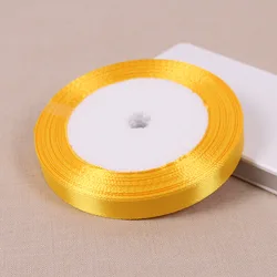 Luxurious Gold Yellow Silk Satin Ribbon - 25 Yards for Elegant Decorations & Gift Wrapping (10mm Gold Yellow)