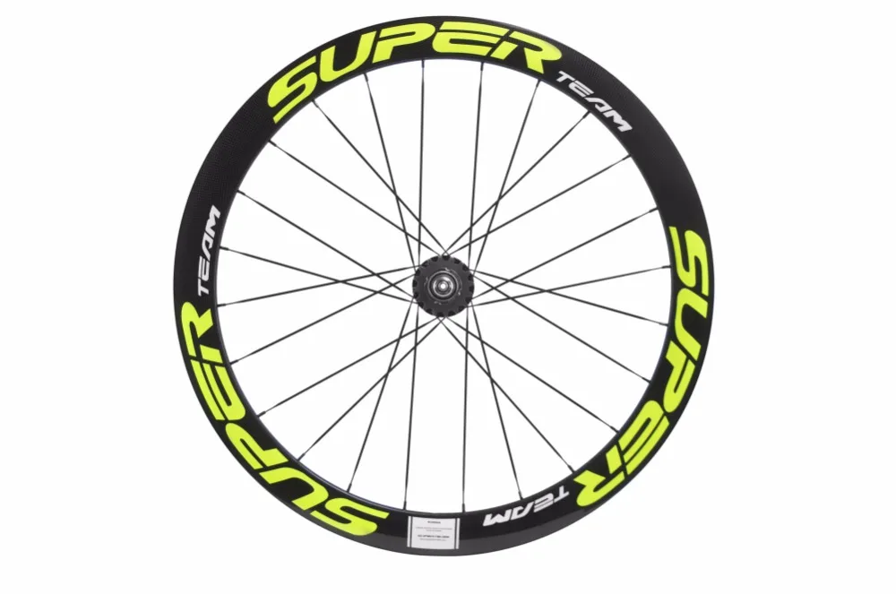 SUPERTEAM трек велосипед Clincher углеродная Колесная 50 мм фиксированные колеса с глянцевой отделкой 17 т