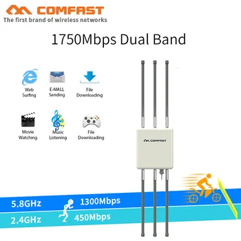 Online Lange Palette 1750Mbps Gigabit Wireless Outdoor AP 5Ghz 360 Grad WiFi Abdeckung Access Point Basis Station Router Mit 6 * 8dBi Antennen