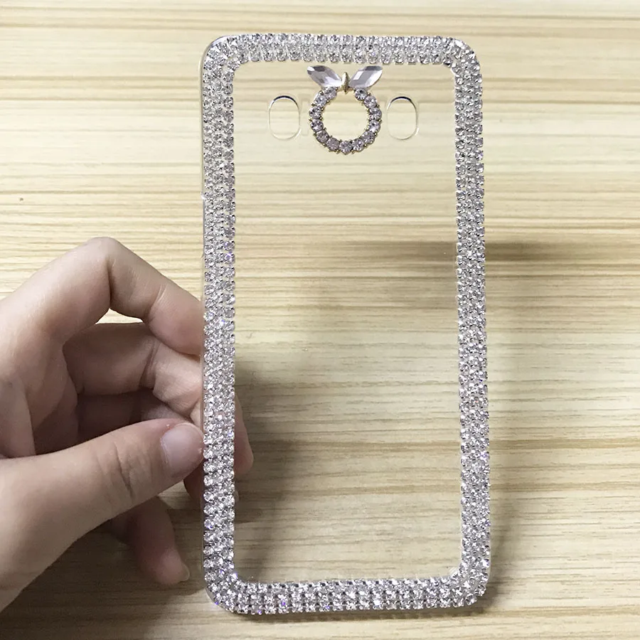 Чехол для Samsung Galaxy J3 J5 2016 J7 роскошная жесткая задняя крышка из поликарбоната со стразами прозрачный чехол