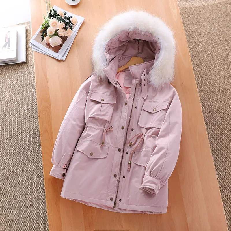 Real Raccoon Fur Collar 2019 Winter Coat Women Long Down Parka With a Hood White Duck Down Jackets Female Thick Women Loose Coat Real Raccoon Fur Collar 2019 Winter Coat Women Long Down Parka With a Hood White Duck Down Jackets Female Thick Women Loose Coat