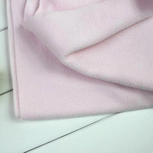 Светло-розовая полиэфирная флисовая ткань, анти-пилинг, односторонняя флисовая ткань, ручная работа, ткань