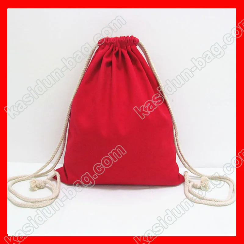 red drawstring backpack