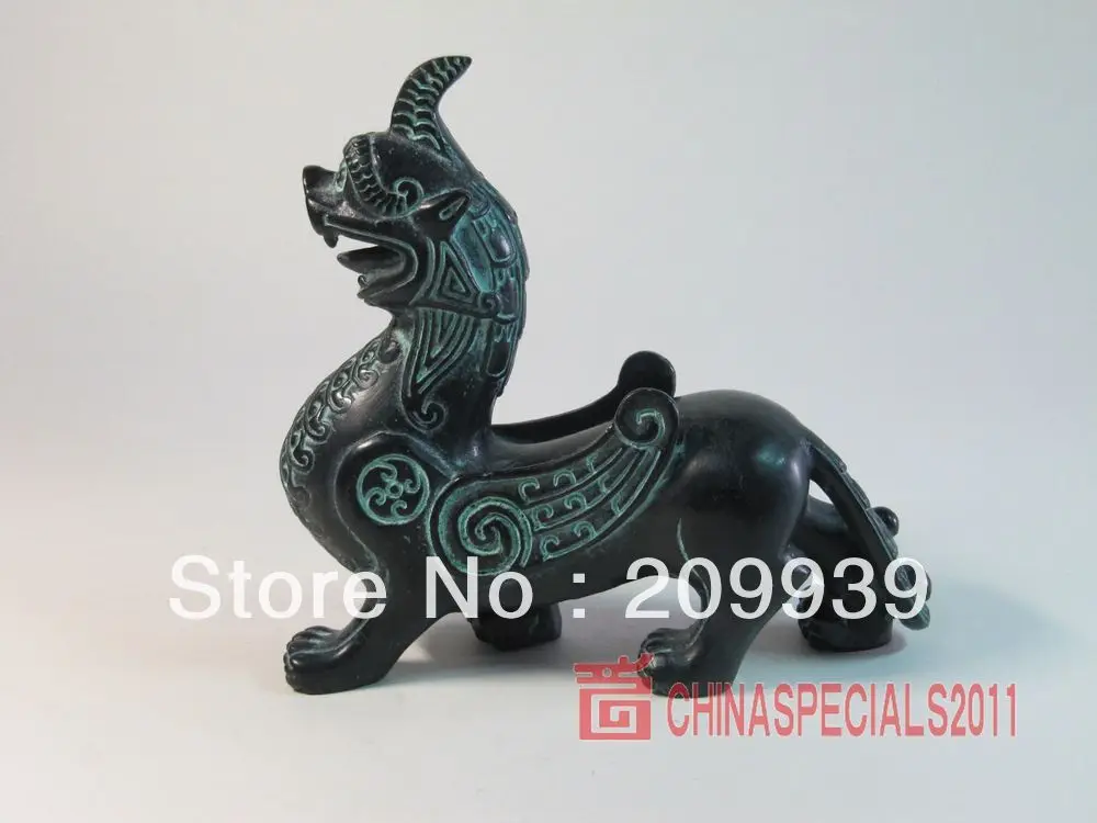 

fast ship Hd094 Chinese Ancient Style Arts Bronze Sculpture Statue Mythical Beast Home Decor