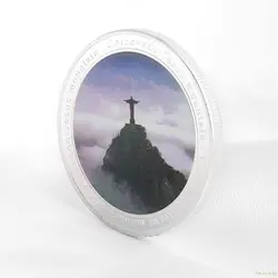 2018 осмысленный Бразилия Рио Олимпийские игры Иисус Гора Corcovado посеребренные Коллекционная монета неточный монета