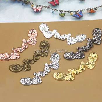 

17*62mm Vintage Filigree Flower Charms Connector Links Bu Yao Hair Sticks DIY Jewelry Accessories Findings Multi-color