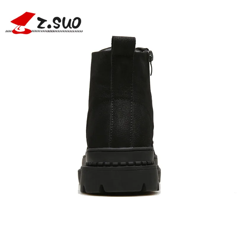 Color Martin Z De Alto color Hasta Suo Cuero Botas Negro Invierno Genuino Primera Moda Vaca Los 1 Capa Top Encaje Hombres Popular 2 Botines 0Rr0vwq