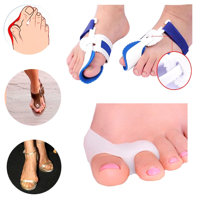 

2Pairs Soft Big Toe Bunion Device Splint Straightener Hallux Valgus Braces Toe Correction Foot Pain Relief Thumb Orthopedic Care