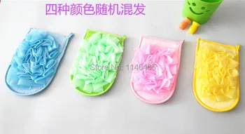 

Free shipping quality refers to the increasing double leakage rubbing towel bath flower rub gloves