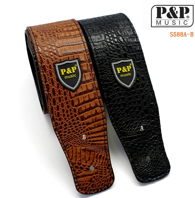 

Widen Electric Guitar Strap Crocodile Snake Skin Embossed Black/Yellow/Silver/Red PU leather Acoustic Guitar Belt Bass Strap