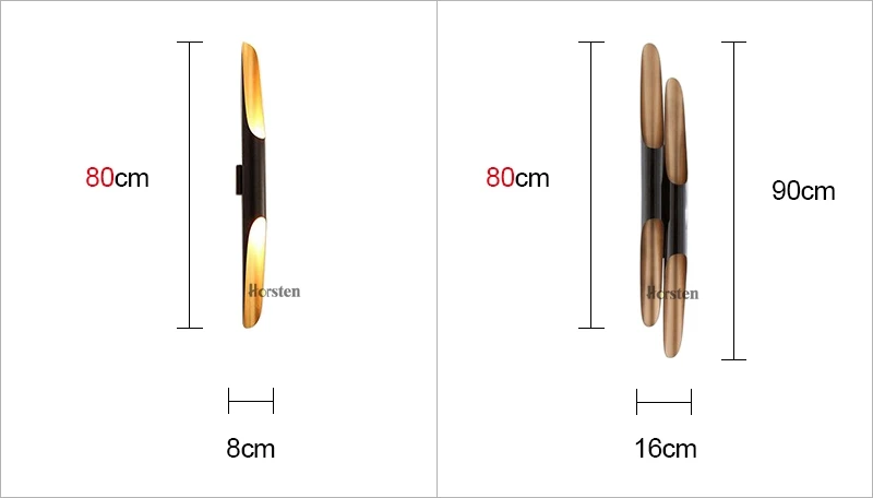 Horsten Creative Double Heads Aluminum Pipe Lamp Cylinder Wall Lights Bar Coffee Shop Restaurant Living Room Bedroom Wall Lamp (12)