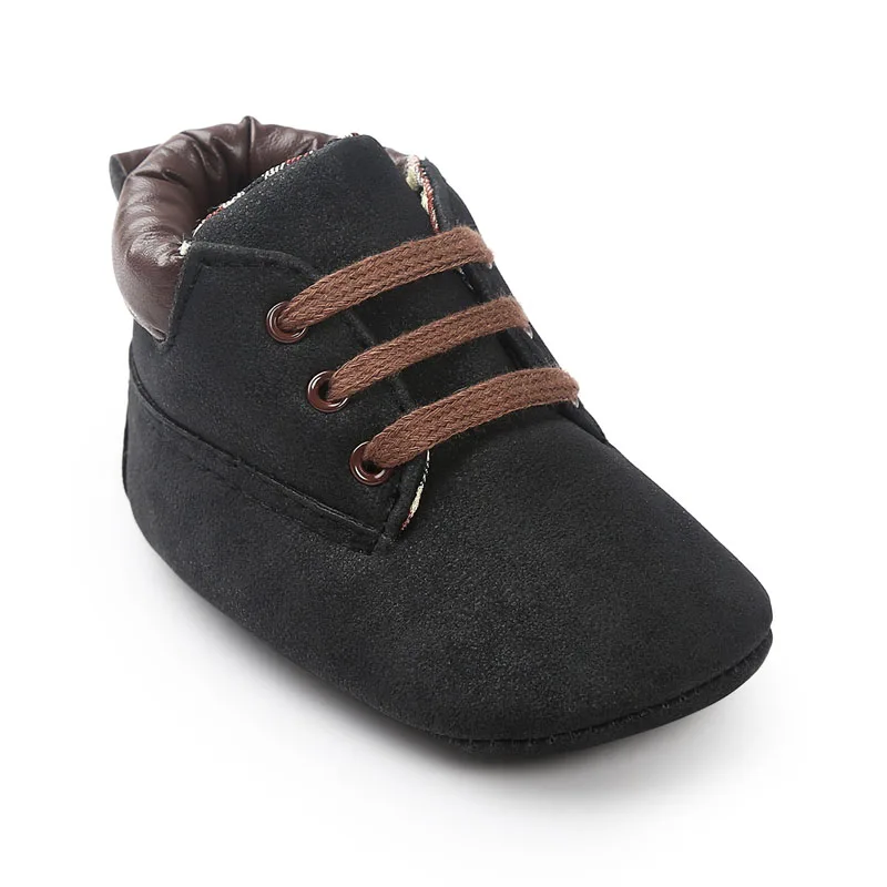 ; Тяжелая Зимняя обувь для маленьких мальчиков; Повседневная стильная детская обувь для новорожденных; Теплая обувь для малышей - Цвет: Black