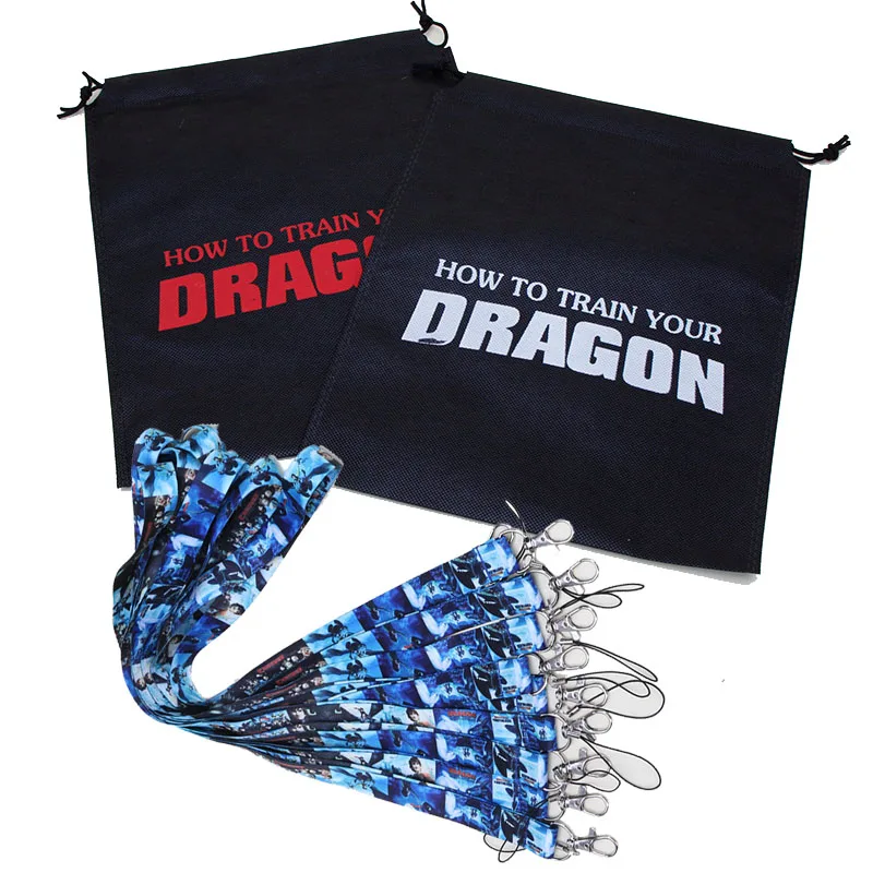

How to Train Your Dragon 3 plush doll Drawstring Bag Storage Small bags toothless night fury Neck Strap Lanyards Figure Toys