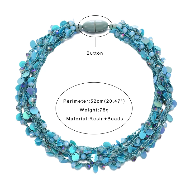 DANZE богемное многослойное ожерелье с пластиковыми дисками для женщин, женские ручные бусины, кнопки, массивные ювелирные изделия