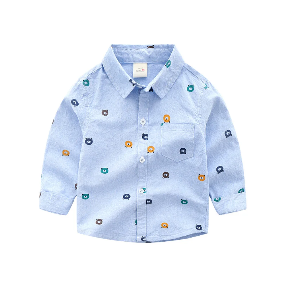 Белые детские рубашки с длинными рукавами; хлопковая рубашка «Оксфорд» для маленьких мальчиков; весенняя одежда для мальчиков-подростков; классические топы; рубашки для маленьких мальчиков; акция - Цвет: Синий