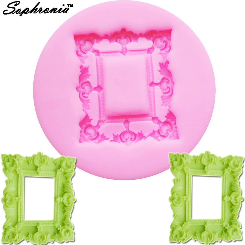 Sophronia M428 Classical Frame Retro Mirror Silicone Fondant Mold Cake Decorating Baking Cupcake Chocolate Tools 8.9*1CM | Дом и сад