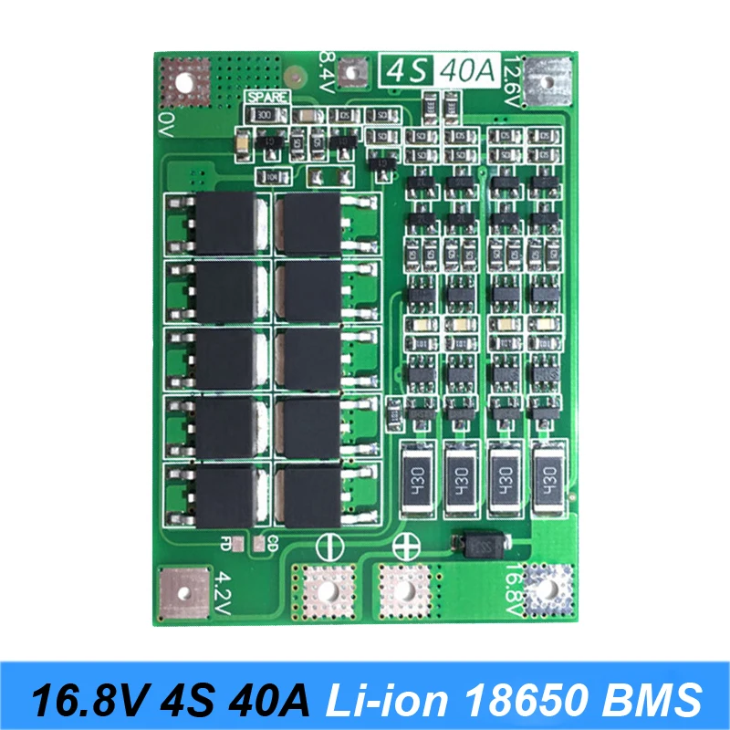 4S 40A батарея 18650 зарядное устройство PCB плата защиты BMS с балансом для отвертки 14,8 в 16,8 в Lipo сотовый модуль Высокое качество Au1