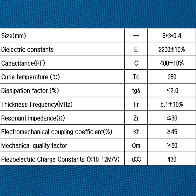 Piezoelectric Ceramic Plate Transducer 3*3*0.4mm-PZT5 Ultrasonic Sensor Energy/Electricity harvesting Sheet Pressure Sheet