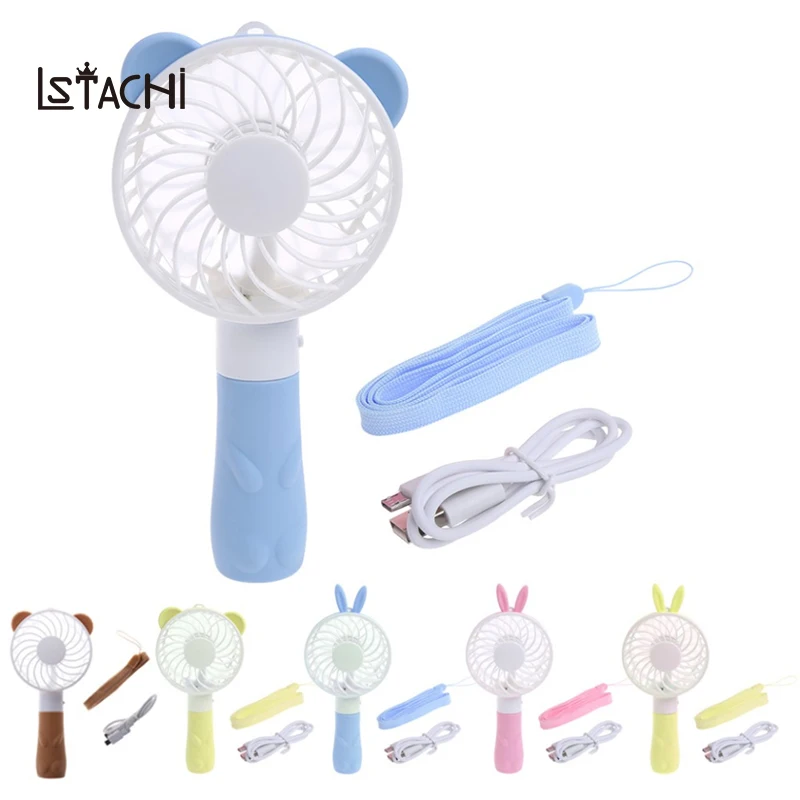 

LSTACHi Portable Hand Fan Battery Operated USB Power Cute Rabbit Bear Shape Handheld Mini Fan Cooler with Strap Mini Fans