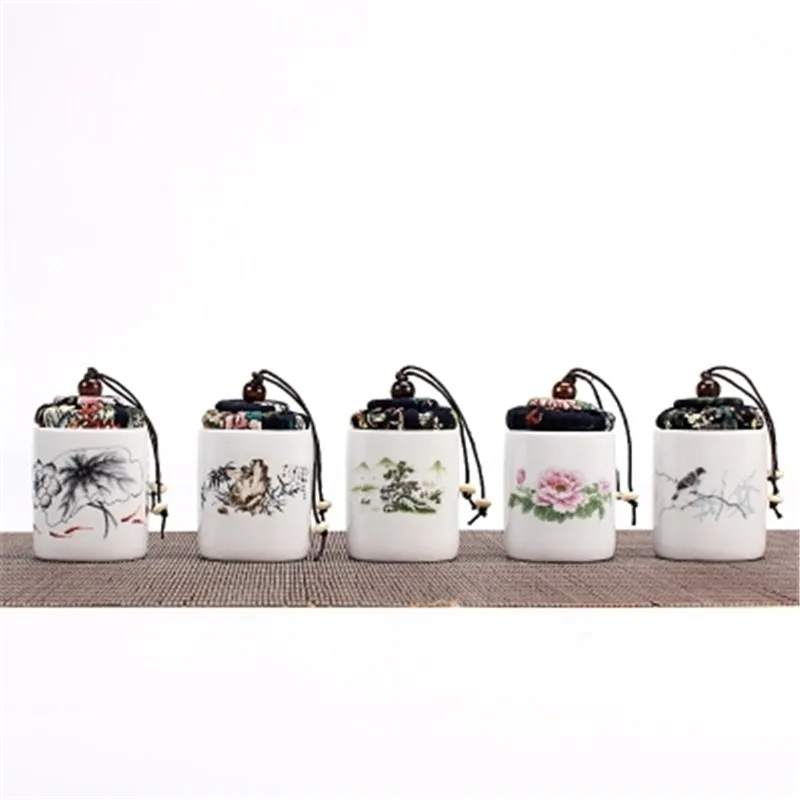 

Small Ceramic Storage Sugar Cans with Lids Kitchen Accessories Sealed White Mini Canister Jar Coffee Tea Storage Bottles Cover