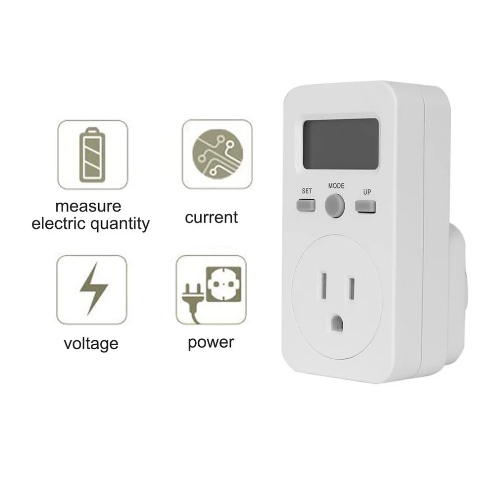Digital Power Meter Plug in Socket Electric Wattmeter Energy Monitor Meter LCD Display Household
