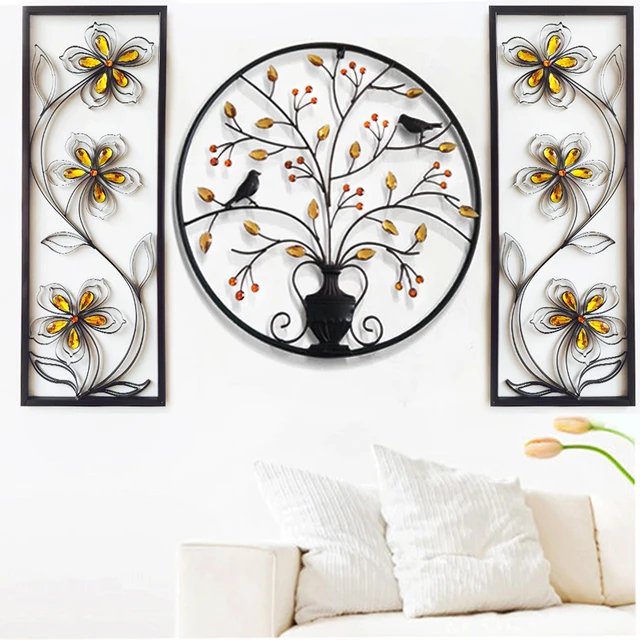 Us 69 0 Modern Wall Plaque Iron Bird Tree Home Metal Frame Living Room Picture For Bar Decoration Hangings In From