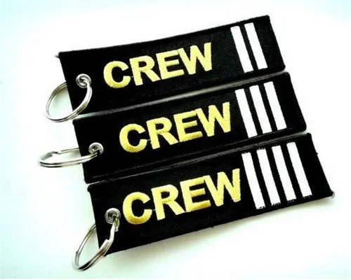Crew 3 баров ткань брелок с вышивкой - Название цвета: RBF Black