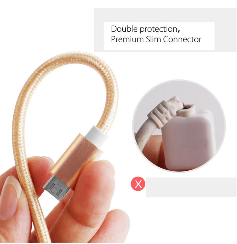 Золото Цвет Высокое качество Дата Тип кабеля-C USB для Android Samsung Sony данных
